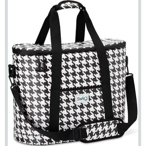 Swig Life Cooli Family Cooler Houndstooth Print Black White 30L Insulated Tote‎